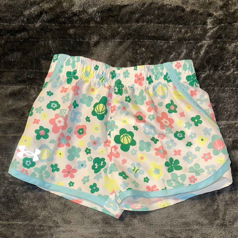 NWT Under Armour White and Blue Floral Shorts (24 Months)
